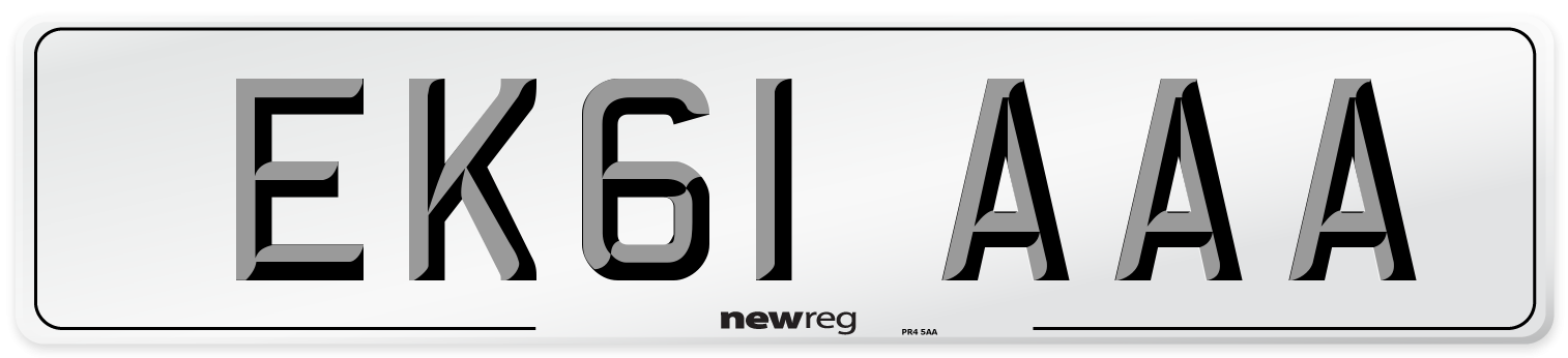EK61 AAA Number Plate from New Reg